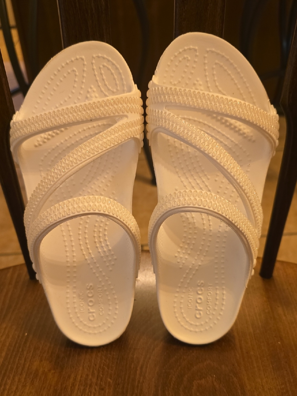 CROCS White Strappy Slip-On Sandals for Kids